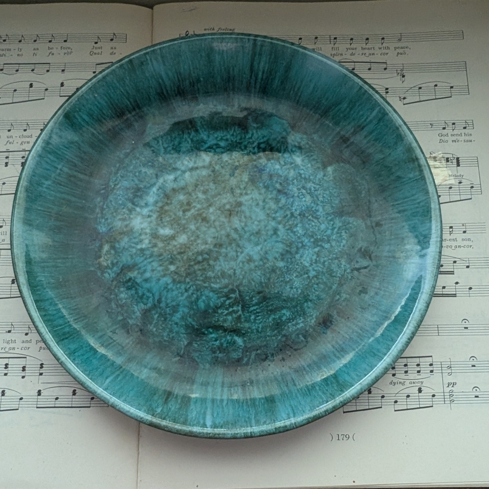 Blue Mountain Teal Ceramic Art Plate